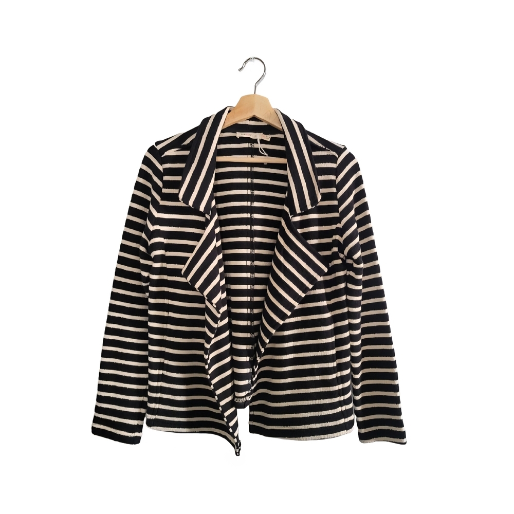 MILLIBON USA Size M Striped Open Front Cardigan 100% Cotton